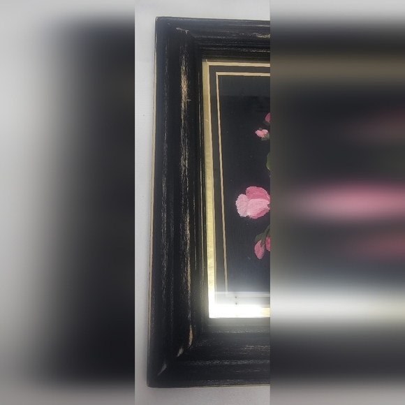 Vintage Oil Painting Still Life Apple Blossom 9” x 9” Framed Distressed 1977 - Picture 5 of 11